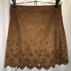 Brown suede skirt